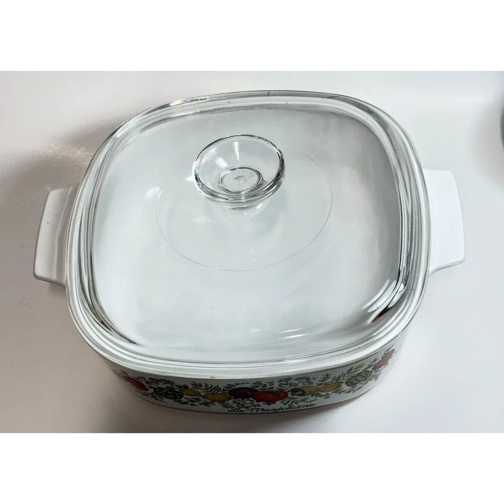 Corning Ware Casserole Dish A-2-B Spice of Life LA MARJOLAINE 2 Qt with Lid VTG